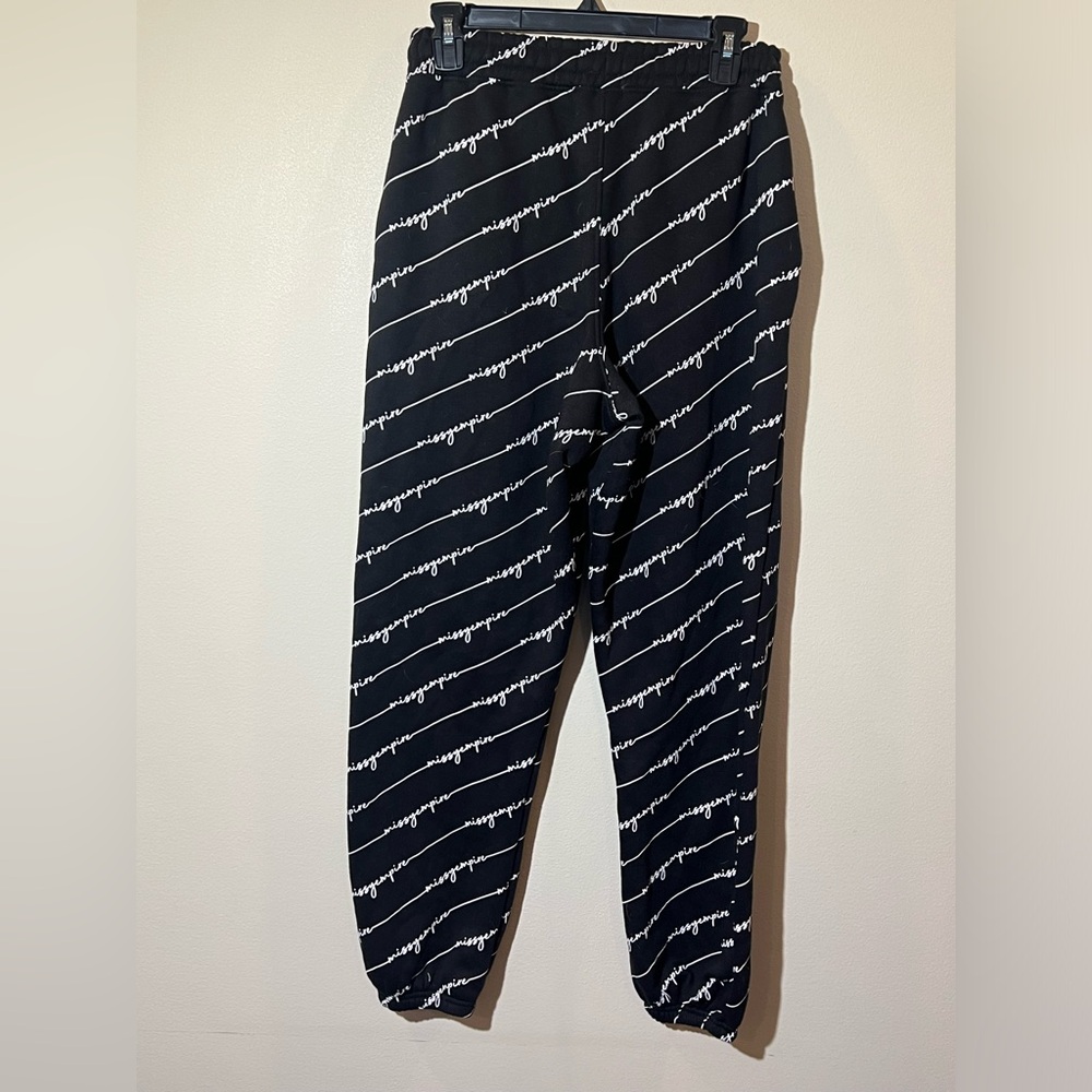 Missy Empire black white graphic sweatpants joggers women’s 0 lined stretch soft - Picture 9 of 14